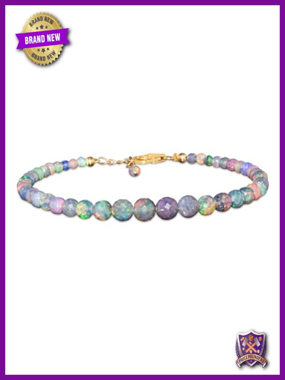Natural Ethiopian Opal Bracelet, 925 Sterling Silver Gold Plated, Handmade